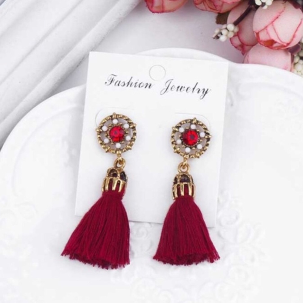 Red Tassel Fashion Earrings